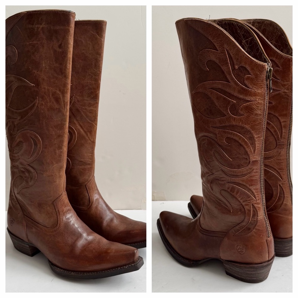 Ariat Chestnut Leather Heeled Boots - Picture 3 of 14